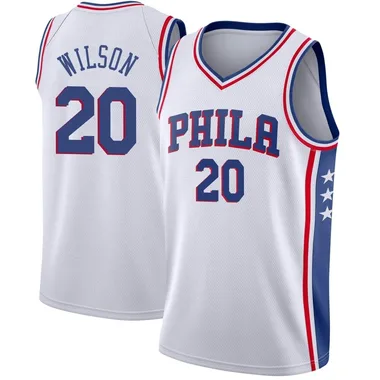 White D.J. Wilson Men's Swingman Philadelphia 76ers Jersey - Association Edition