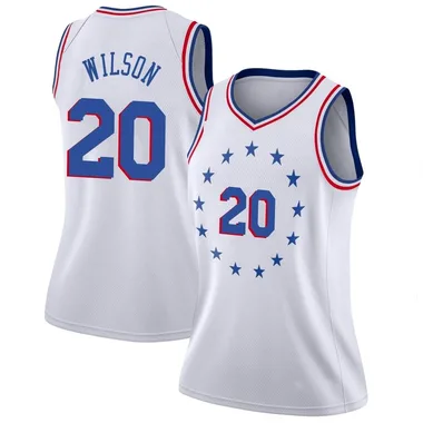 White D.J. Wilson Women's Swingman Philadelphia 76ers 2018/19 Jersey - Earned Edition