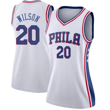 White D.J. Wilson Women's Swingman Philadelphia 76ers Jersey - Association Edition