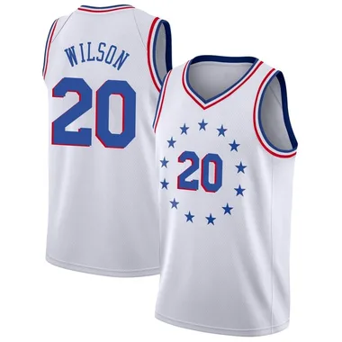 White D.J. Wilson Youth Swingman Philadelphia 76ers 2018/19 Jersey - Earned Edition